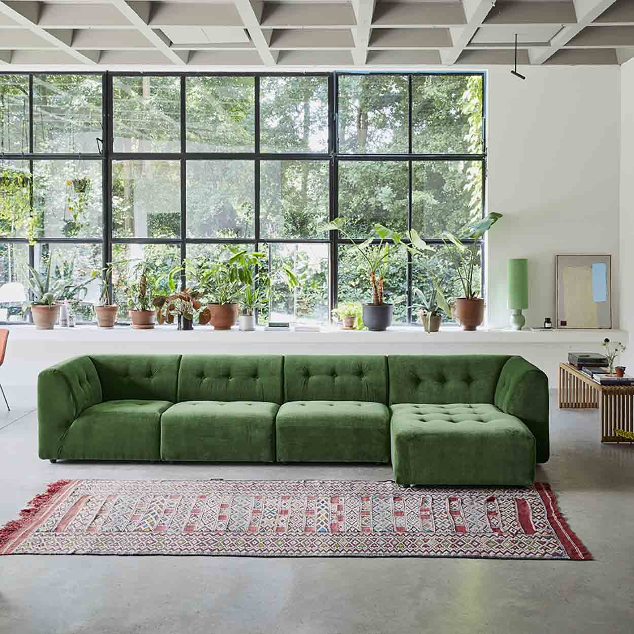 CANAPÉ VELOURS VINT VERT