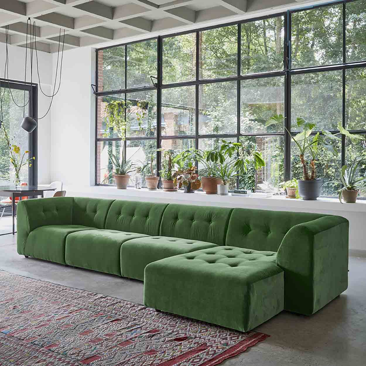 CANAPÉ VELOURS VINT VERT