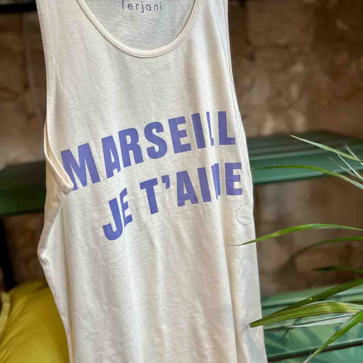 DÉBARDEUR  MARSEILLE JE T'AIME - NATUREL