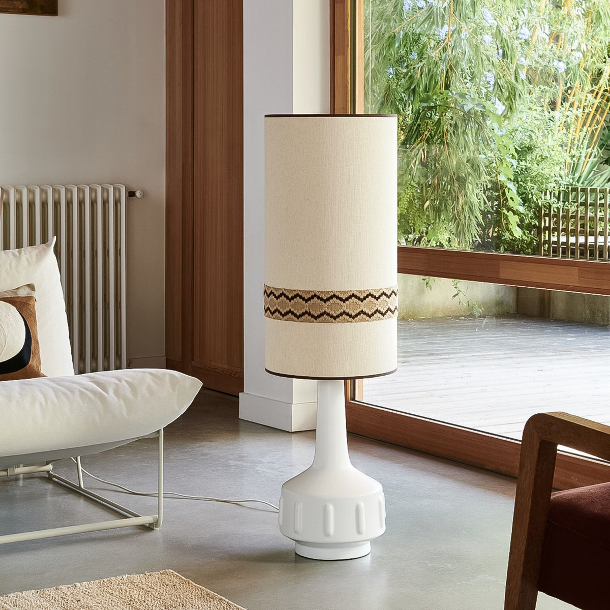 LAMPE À POSER JIMMY - BLANC/RUSTIC