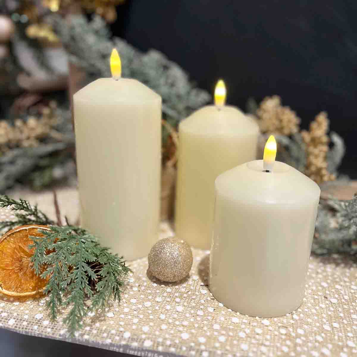 LOT DE 3 BOUGIES LED