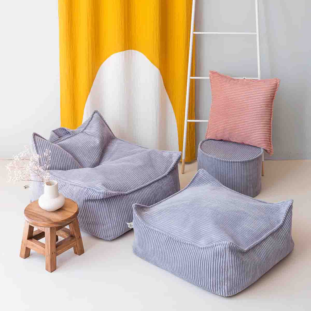 POUF CARRÉ - VELOURS CÔTELÉ