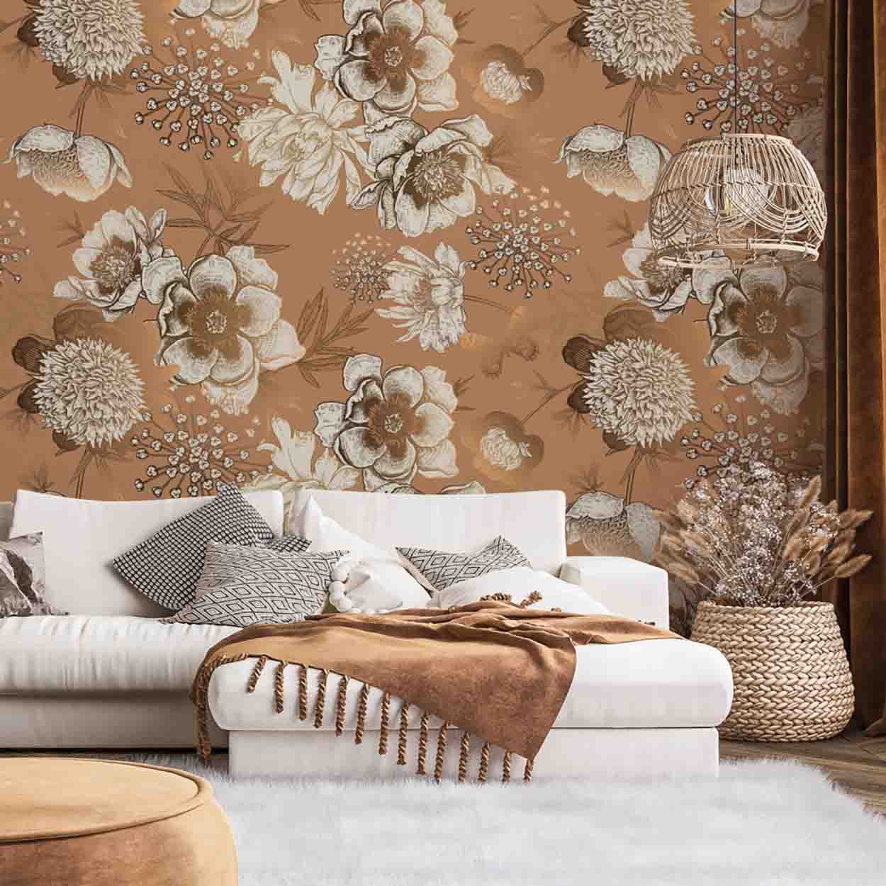 PAPIER PEINT MADELEINE CARAMEL