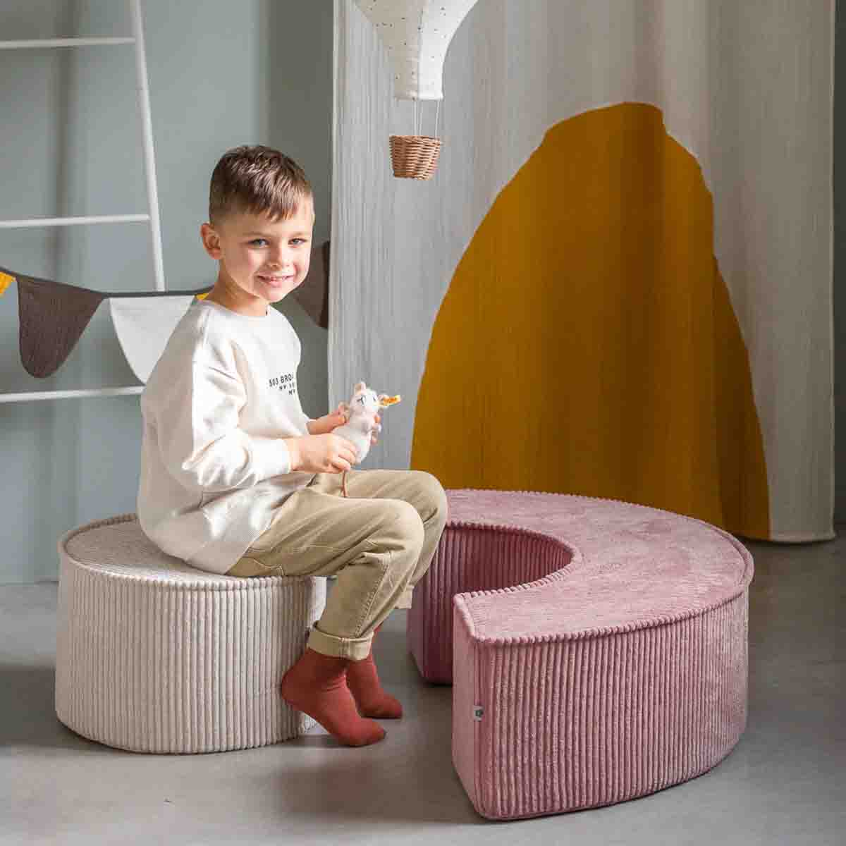 POUF MODULABLE - VELOURS CÔTELÉ