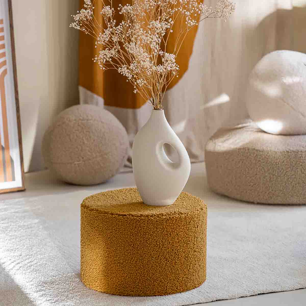 PETIT POUF ROND - BOUCLETTE