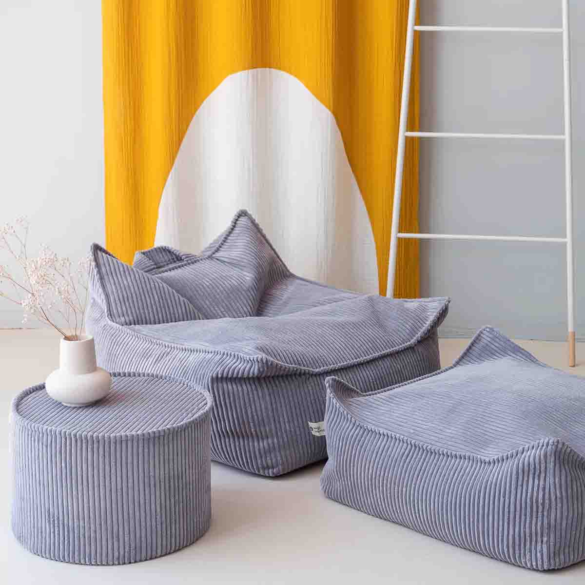 PETIT POUF ROND - VELOURS CÔTELÉ