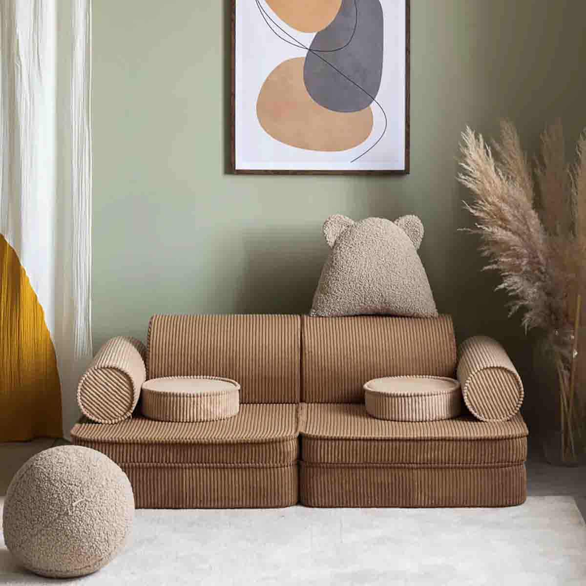 SOFA MODULABLE - VELOURS CÔTELÉ