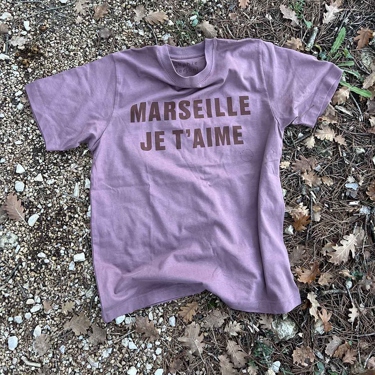 T-SHIRT MARSEILLE JE T'AIME - LIE DE VIN