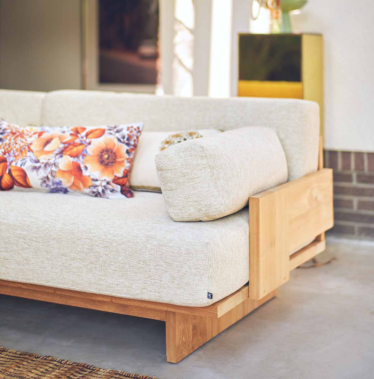 BANQUETTE D'EXTÉRIEUR TISSU BEIGE