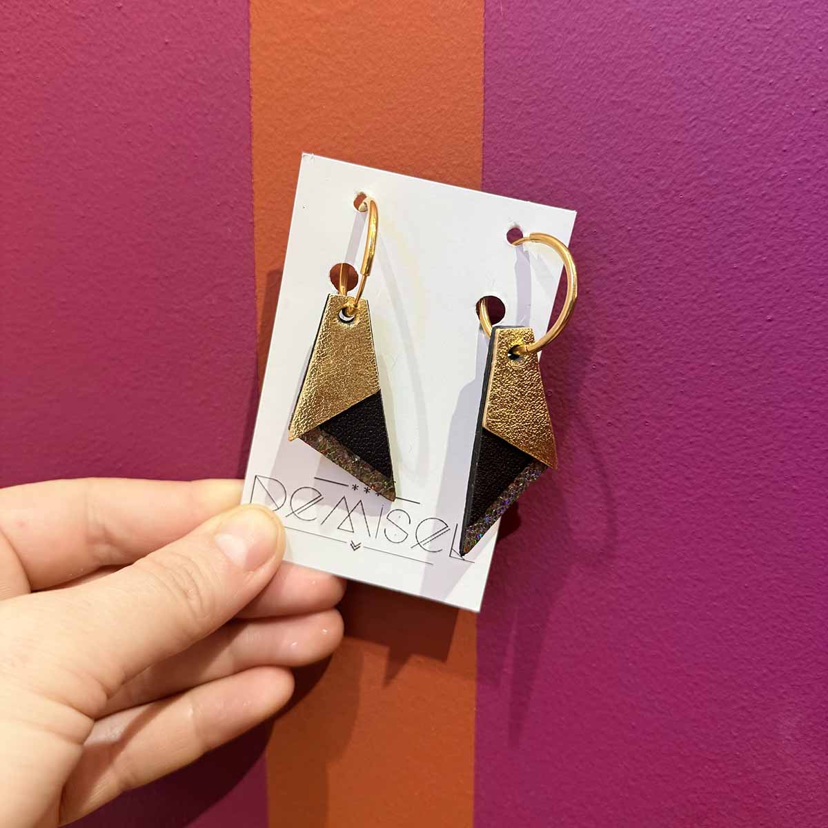 BOUCLE D'OREILLE BILLY - CARBONE