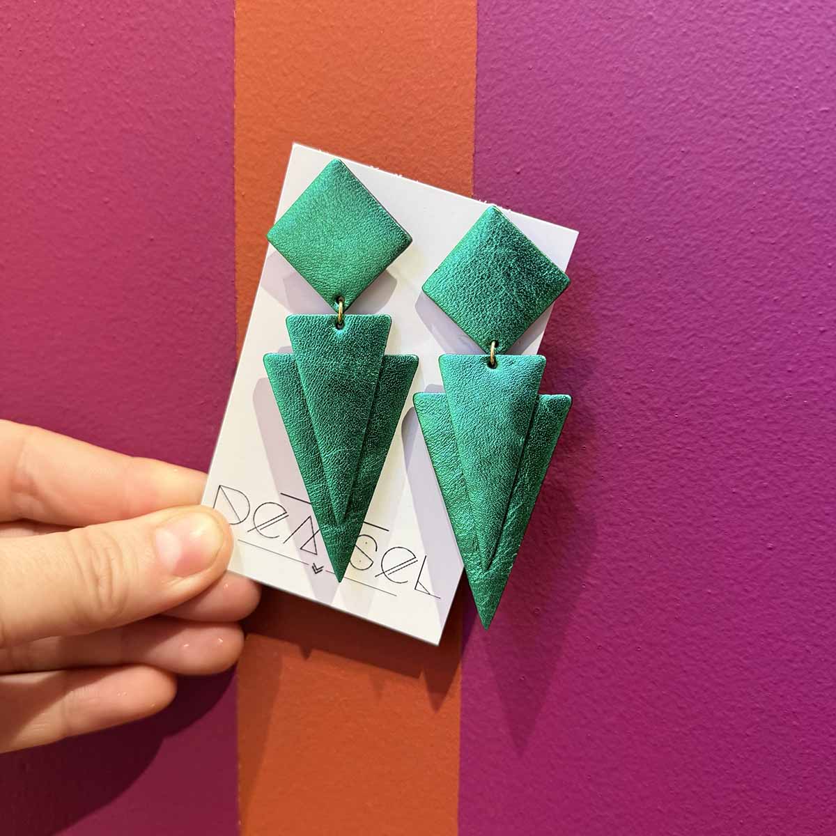 BOUCLE D'OREILLE CLÉO -VERT