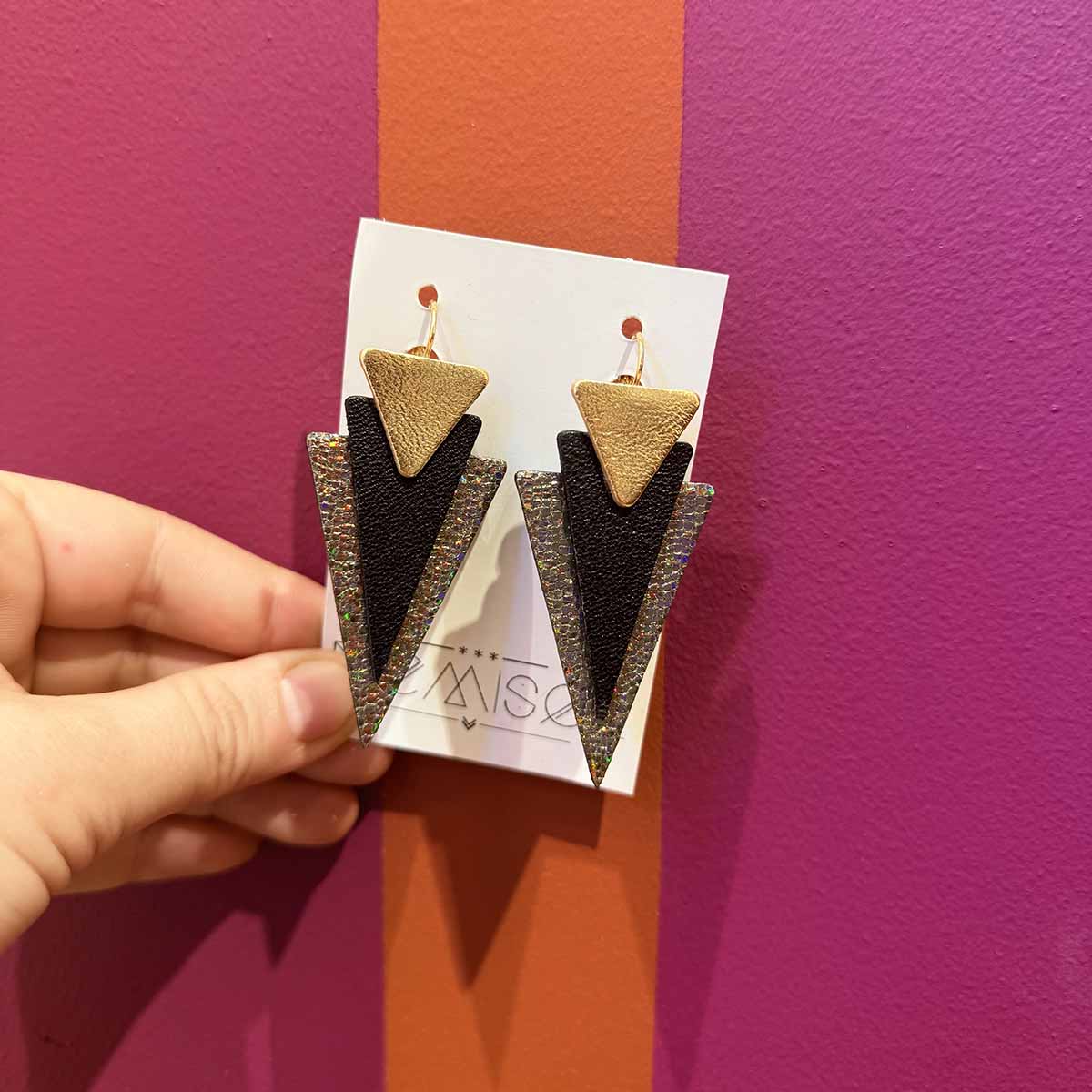 BOUCLE D'OREILLE VALÉRIA - CARBONE