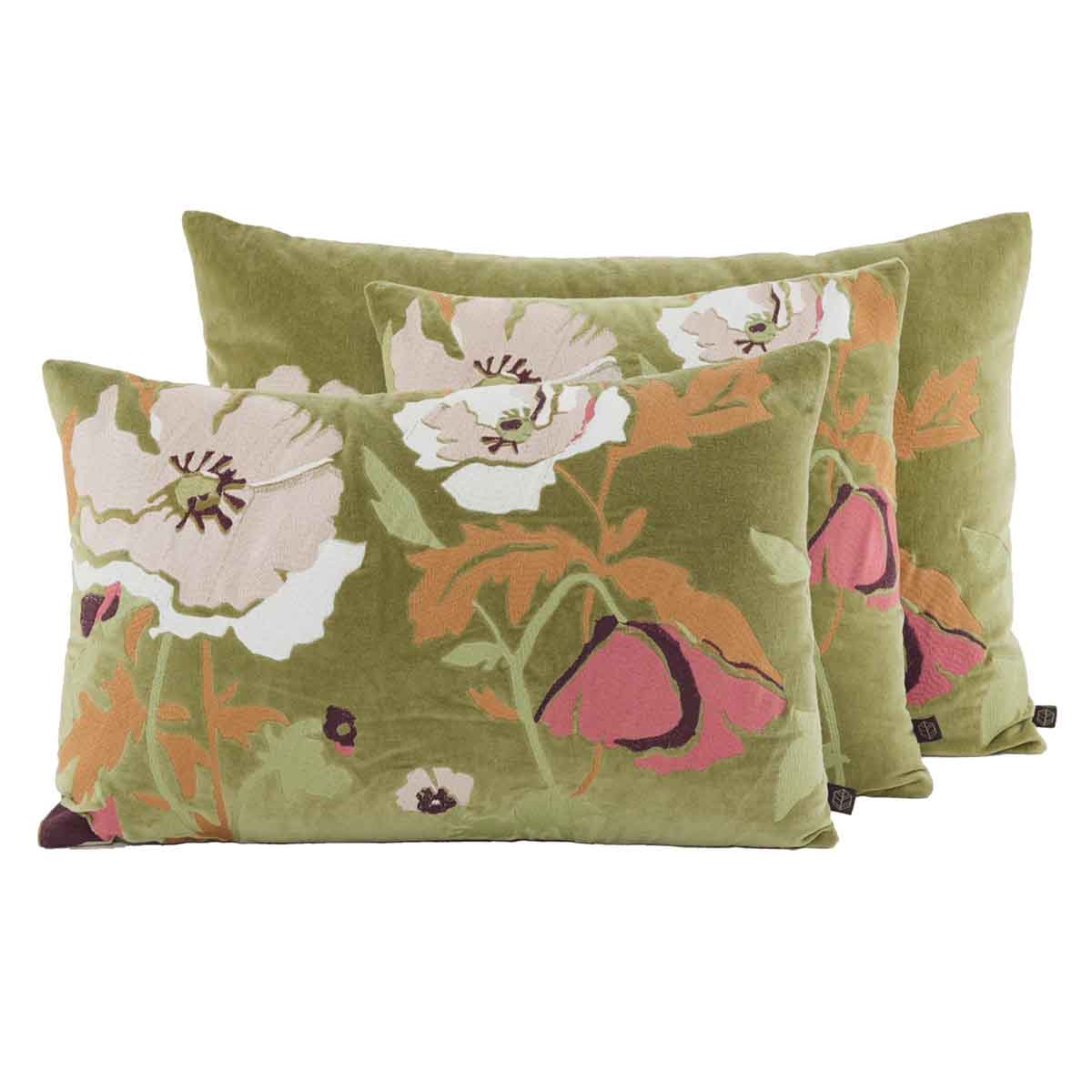 COUSSIN FLEUR 40 x 60 - OLIVE