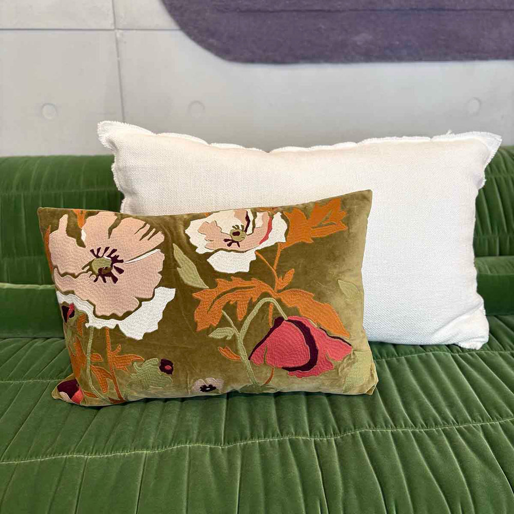 COUSSIN FLEUR 40 x 60 - OLIVE