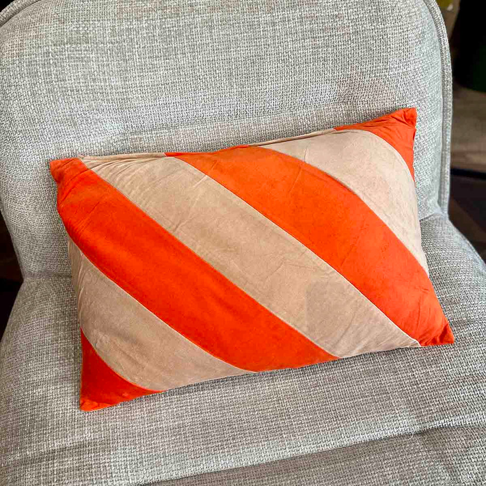 COUSSIN RAYURES ROUGE