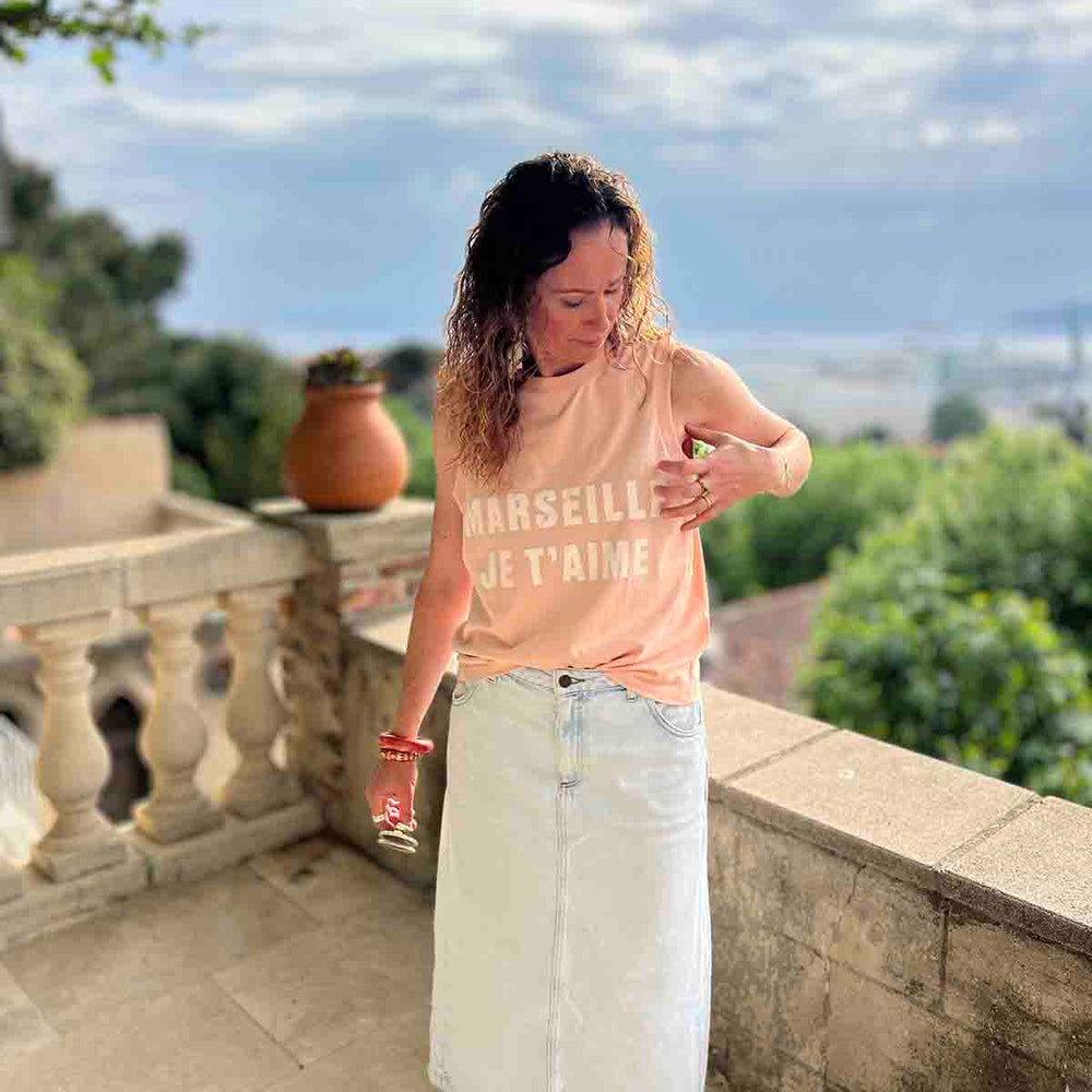 
                      
                        DÉBARDEUR  MARSEILLE JE T'AIME - PÊCHE
                      
                    