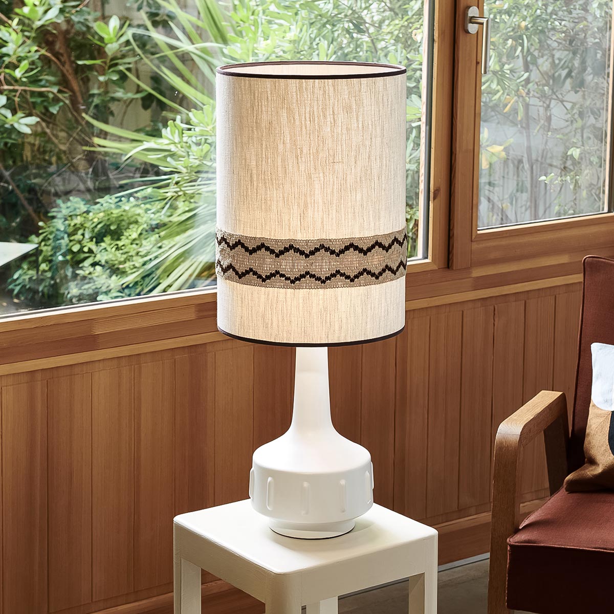 LAMPE À POSER JIMMY - BLANC/RUSTIC