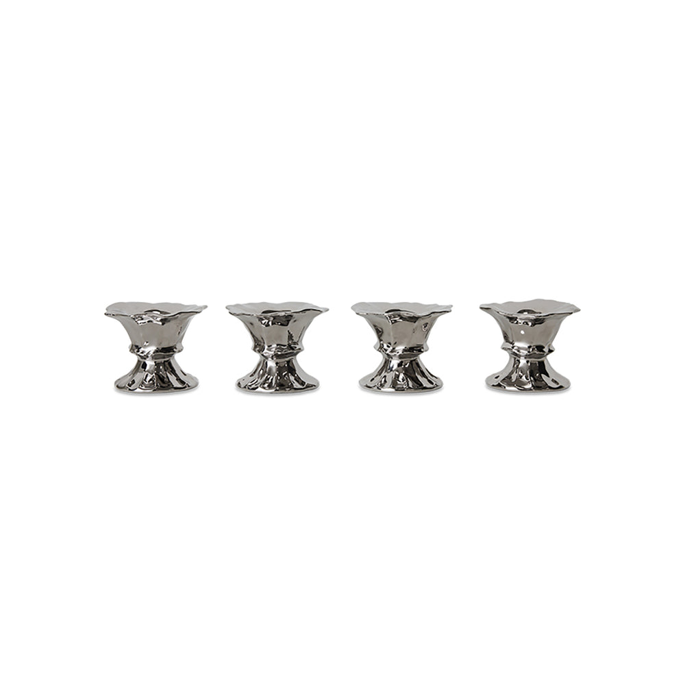 LOT DE 4 COQUETIER CHROME