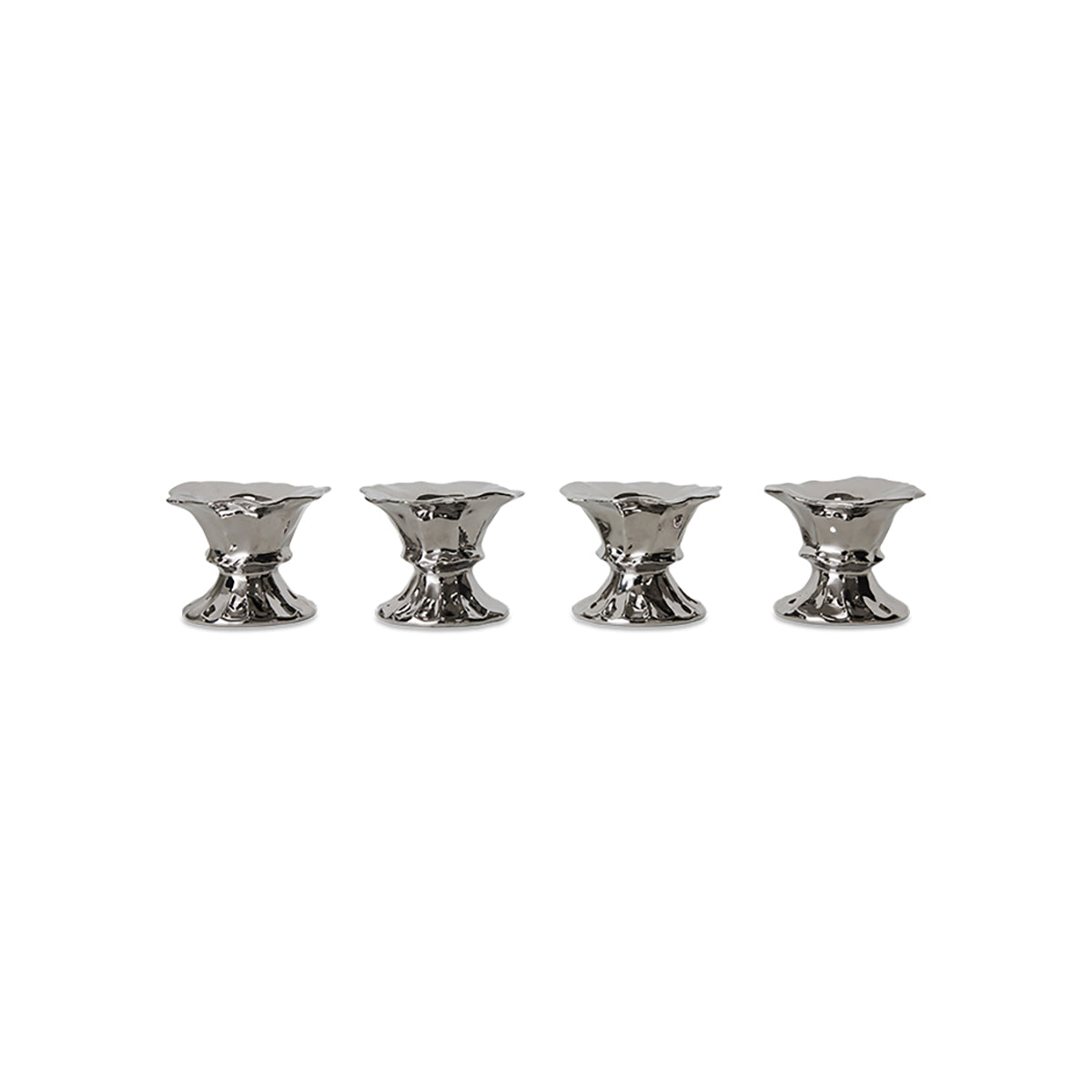 LOT DE 4 COQUETIER CHROME