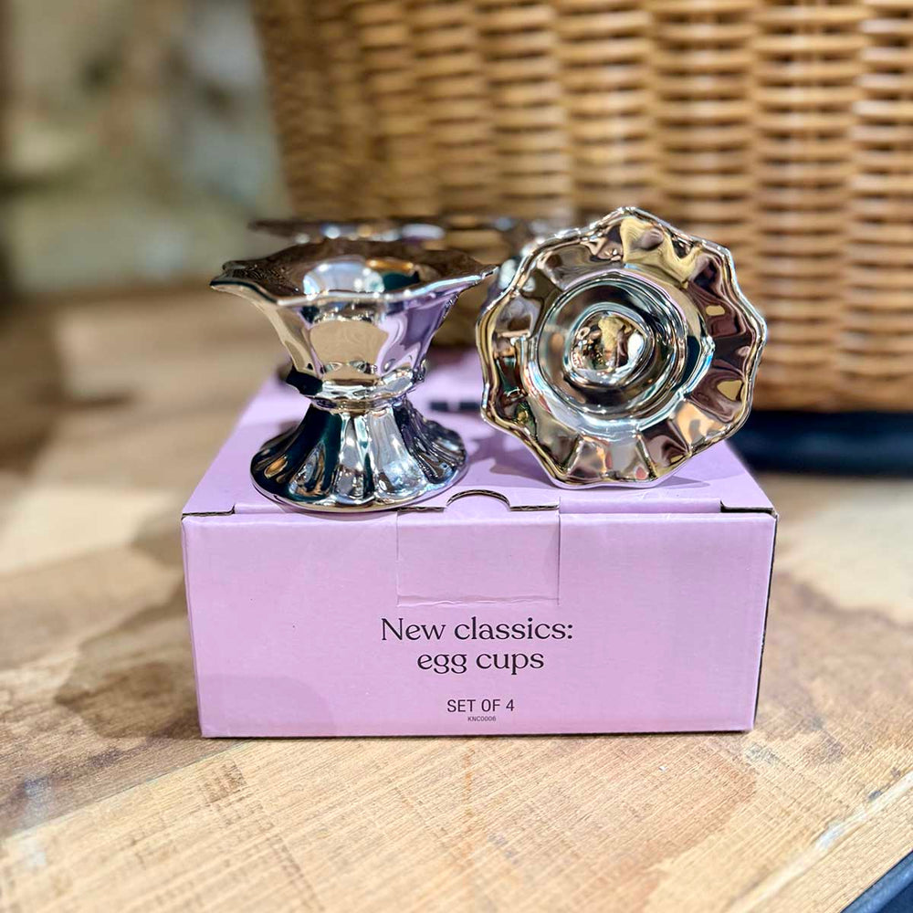 LOT DE 4 COQUETIER CHROME