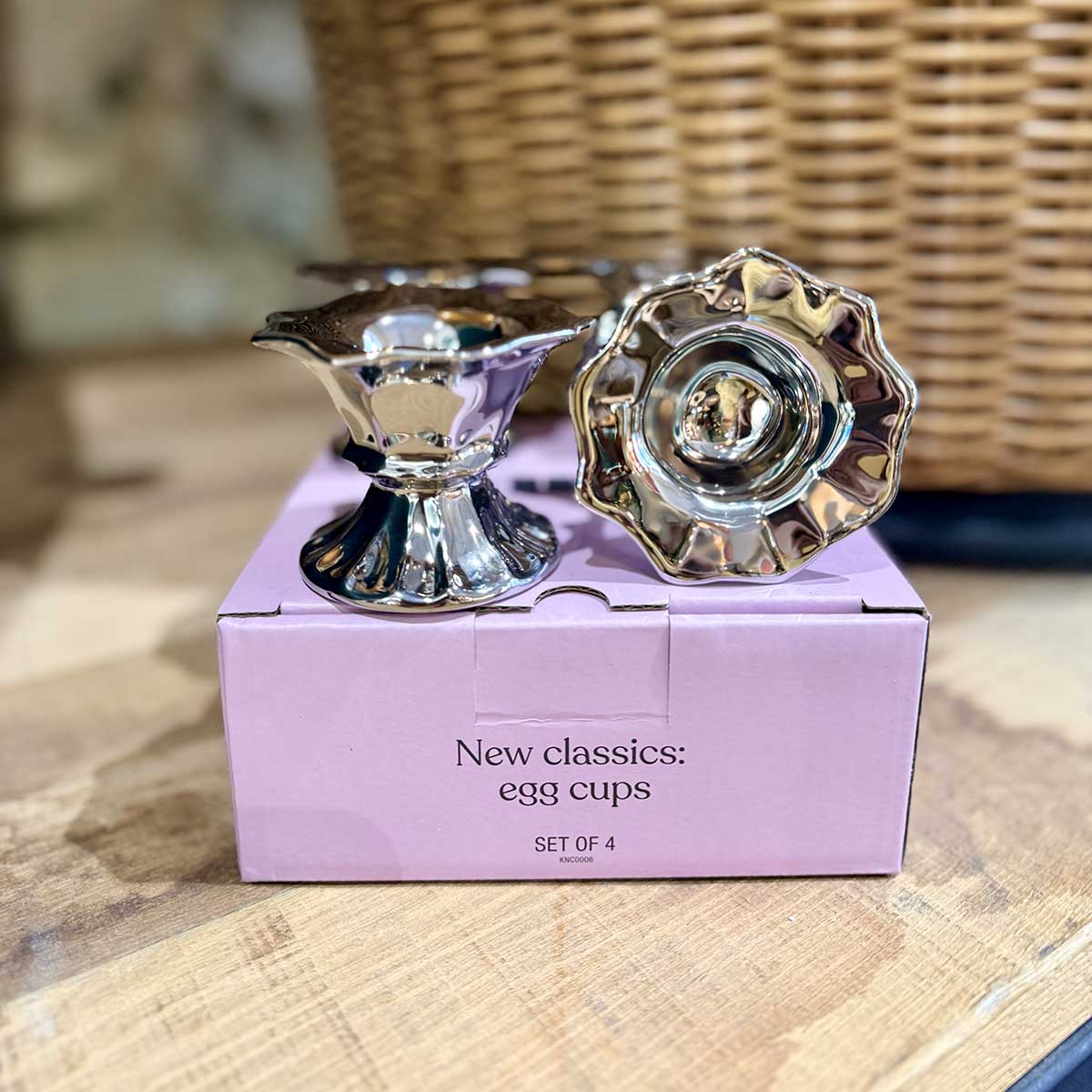 LOT DE 4 COQUETIER CHROME