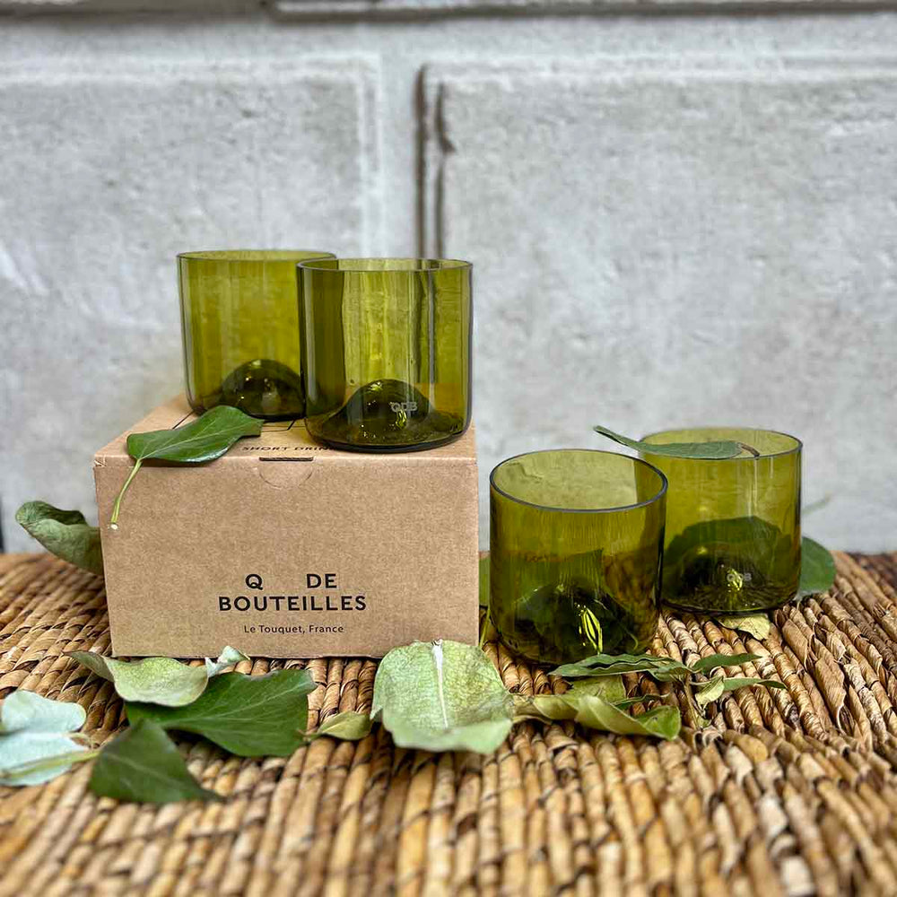 LOT DE 4 VERRES - FEUILLE MORTE