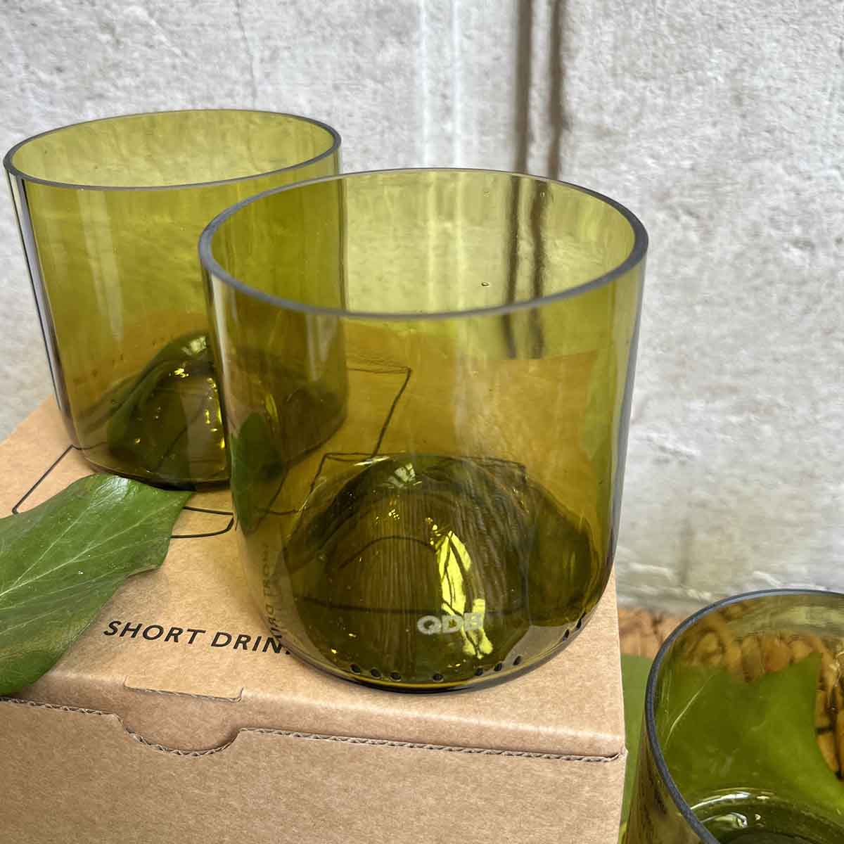 LOT DE 4 VERRES - FEUILLE MORTE