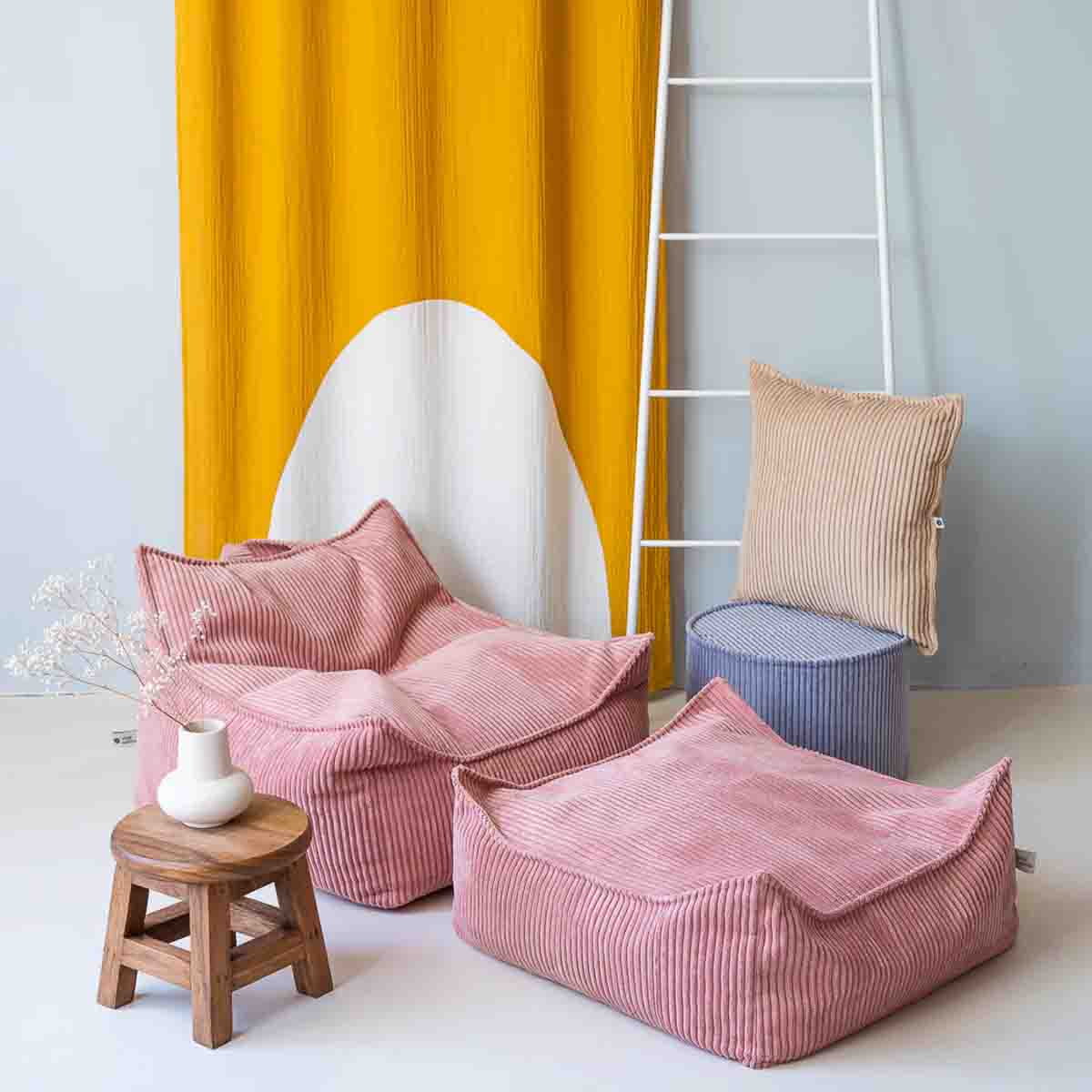 POUF CARRÉ - VELOURS CÔTELÉ