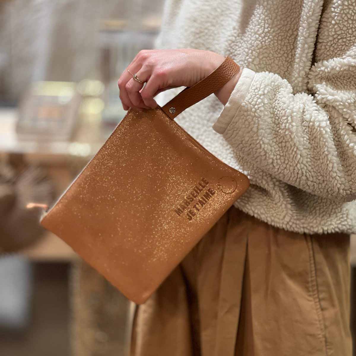 POCHETTE EN CUIR - MARSEILLE JE T'AIME