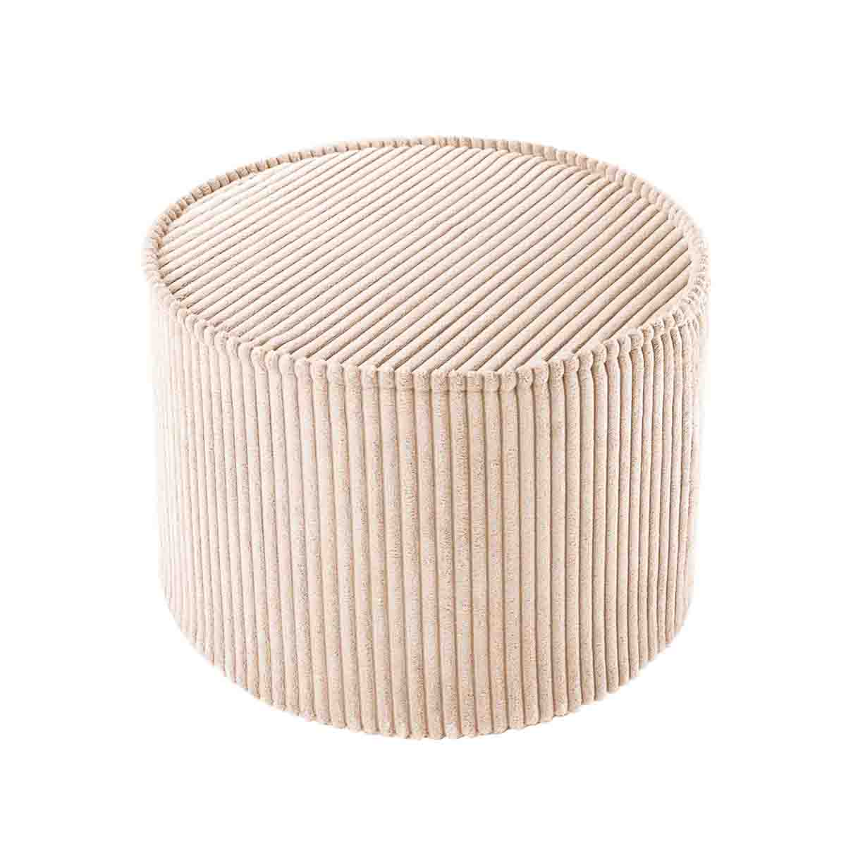 PETIT POUF ROND - VELOURS CÔTELÉ