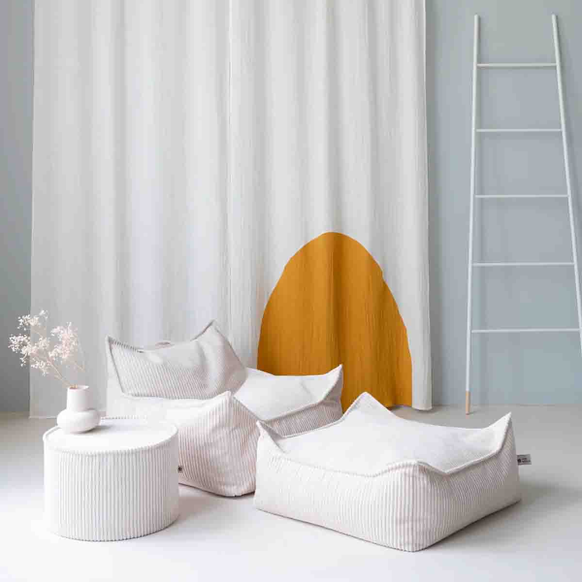 PETIT POUF ROND - VELOURS CÔTELÉ