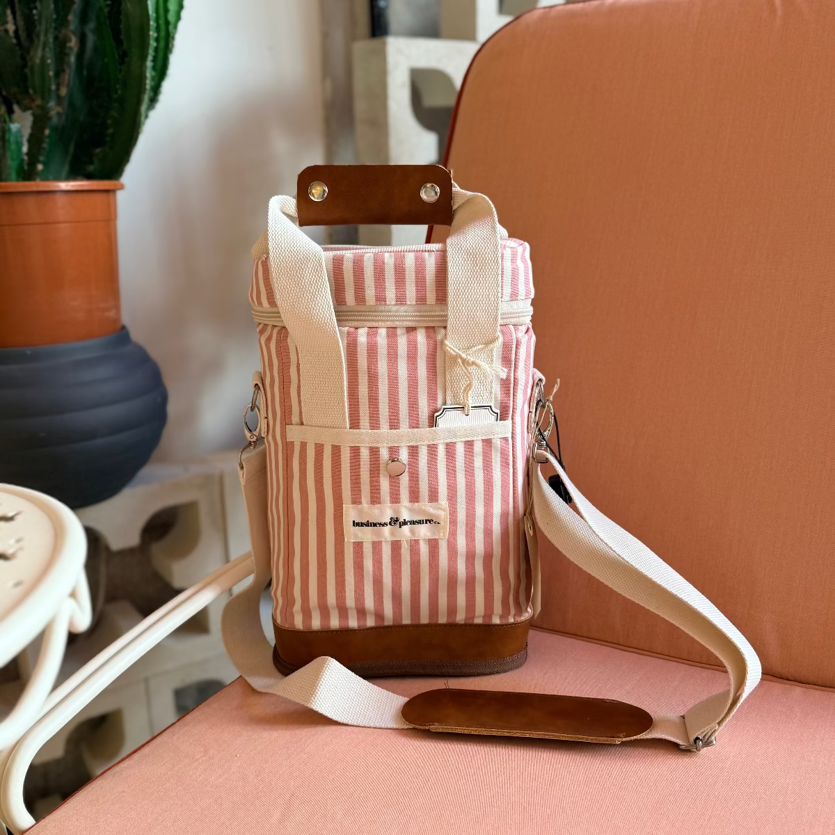 SAC ISOTHERME RAYÉ ROSE