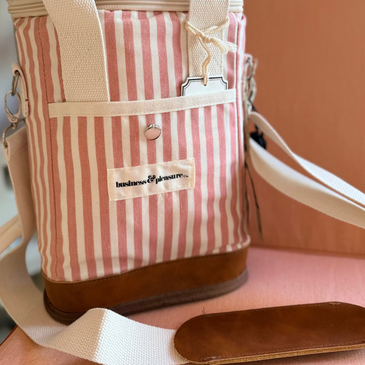SAC ISOTHERME RAYÉ ROSE