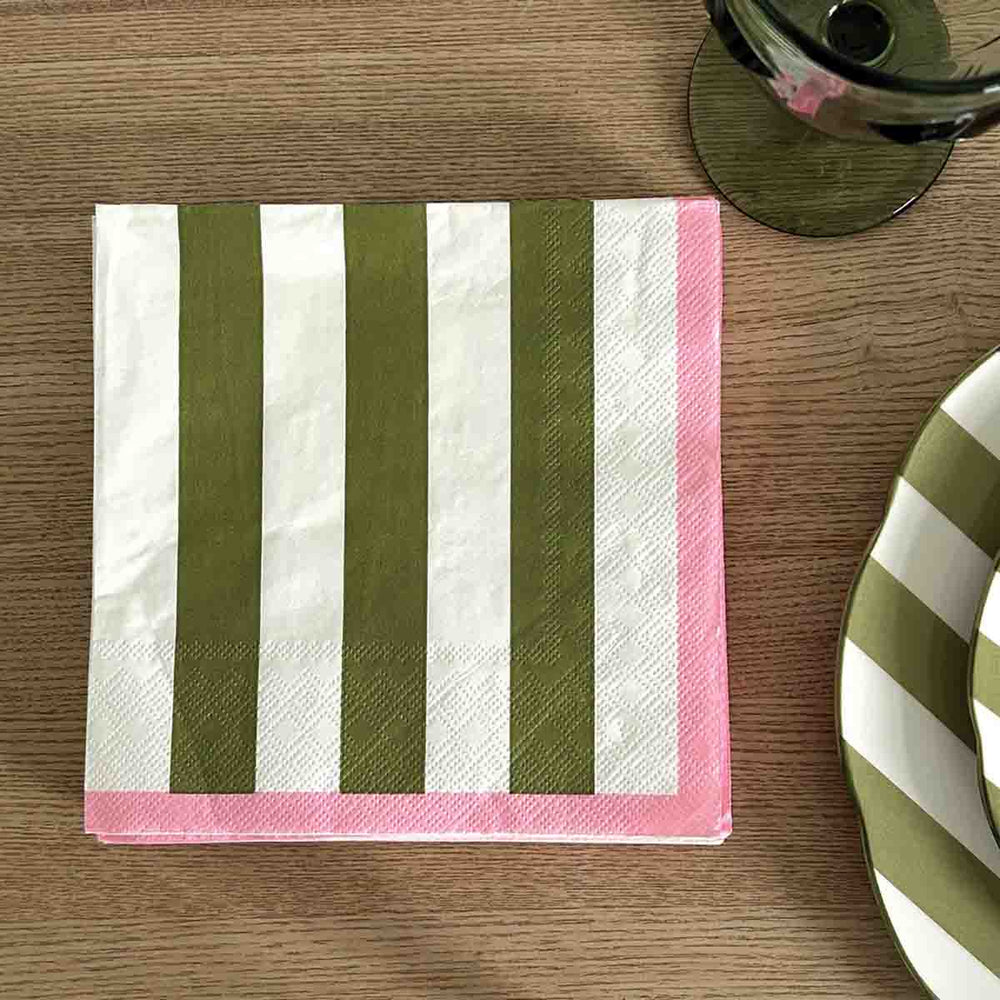 SERVIETTE EN PAPIER RAYURE