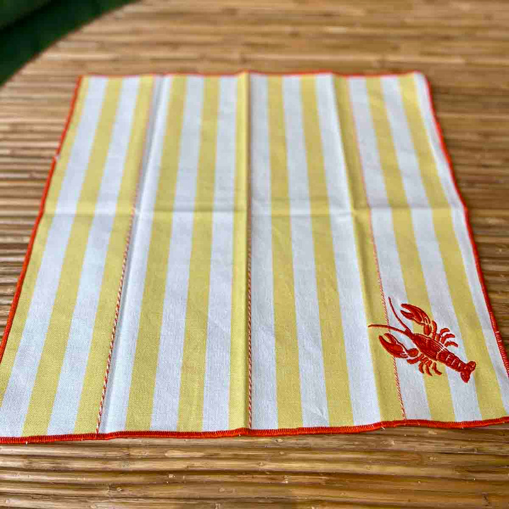 
                      
                        LOT 2 SERVIETTES DE TABLE BRODERIE HOMARD
                      
                    