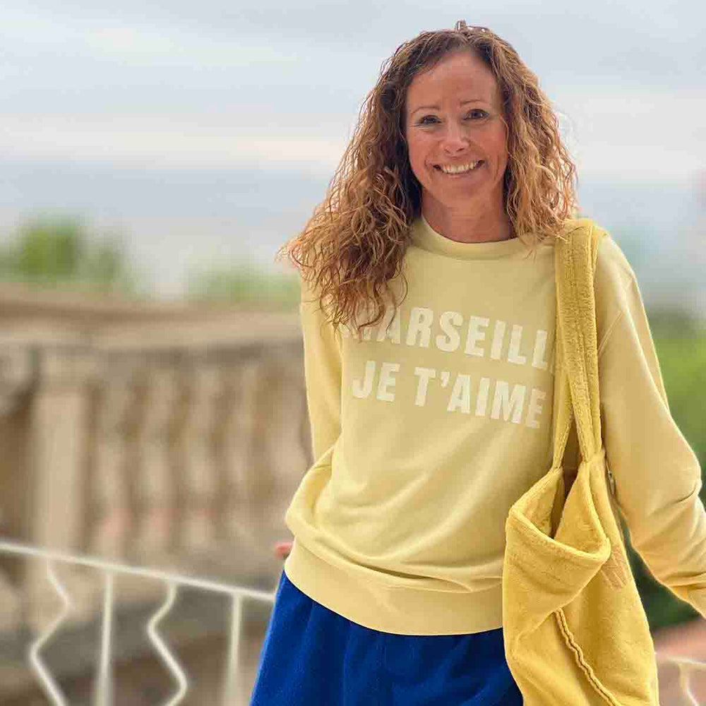 SWEAT MARSEILLE JE T'AIME - JAUNE