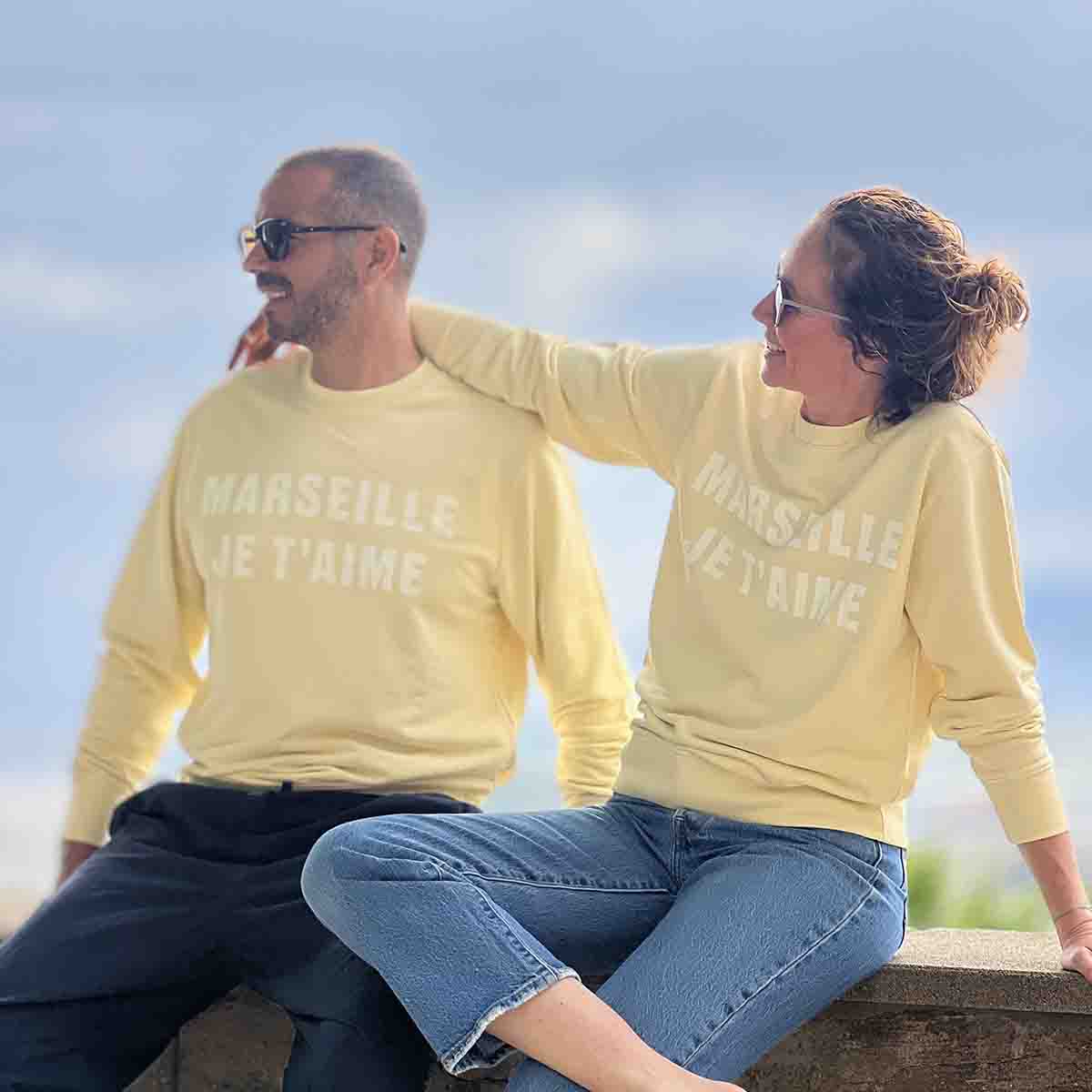 SWEAT MARSEILLE JE T'AIME - JAUNE