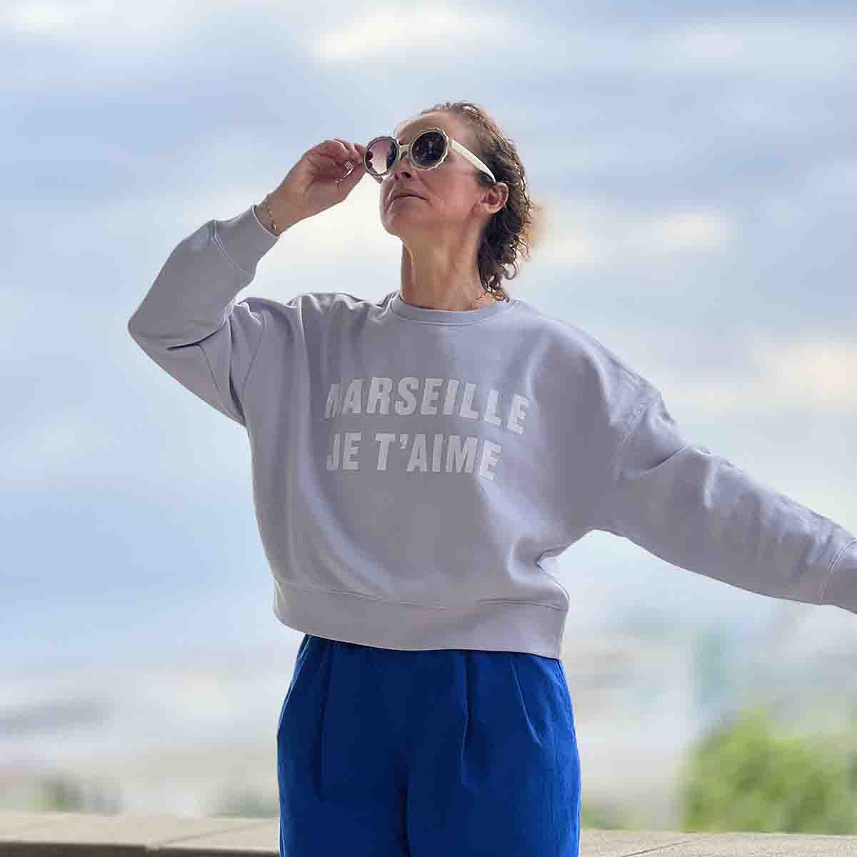 SWEAT MARSEILLE JE T'AIME - LAVANDE