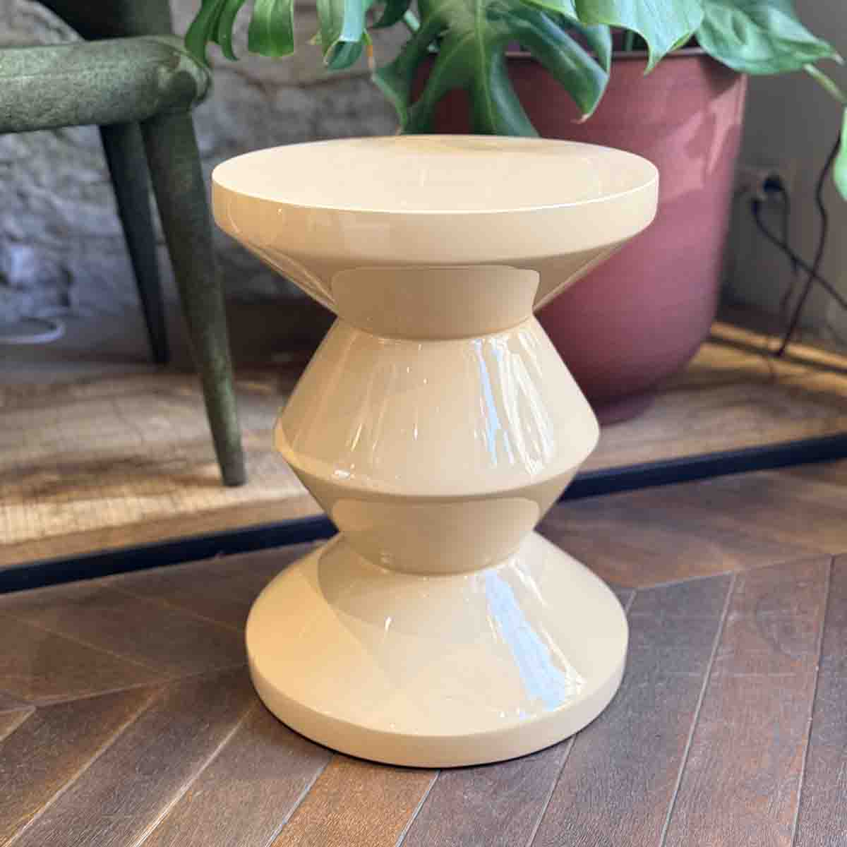 TABOURET ZIG ZAG - BEIGE