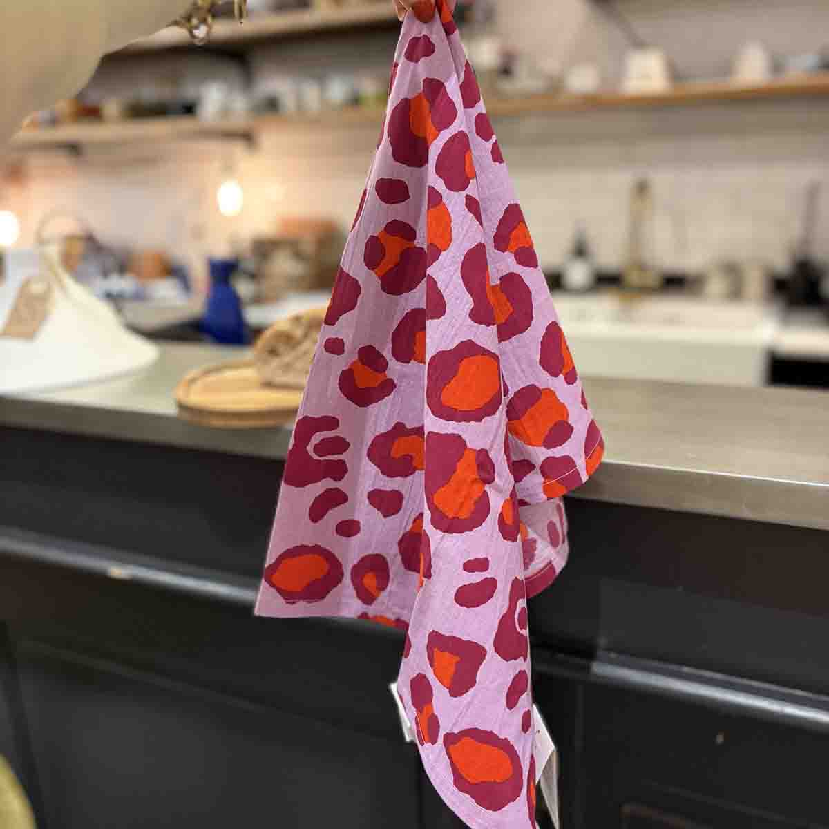 TORCHON LÉOPARD - ROSE