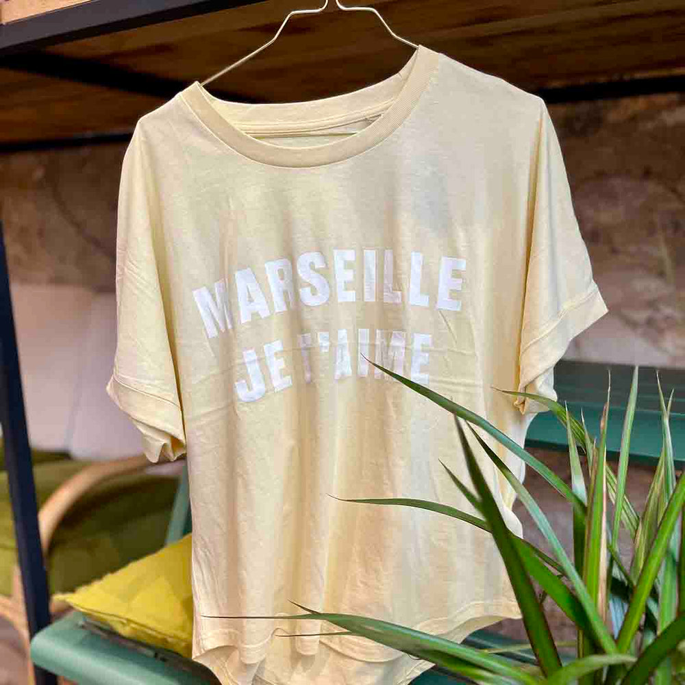 T-SHIRT MARSEILLE JE T'AIME - JAUNE