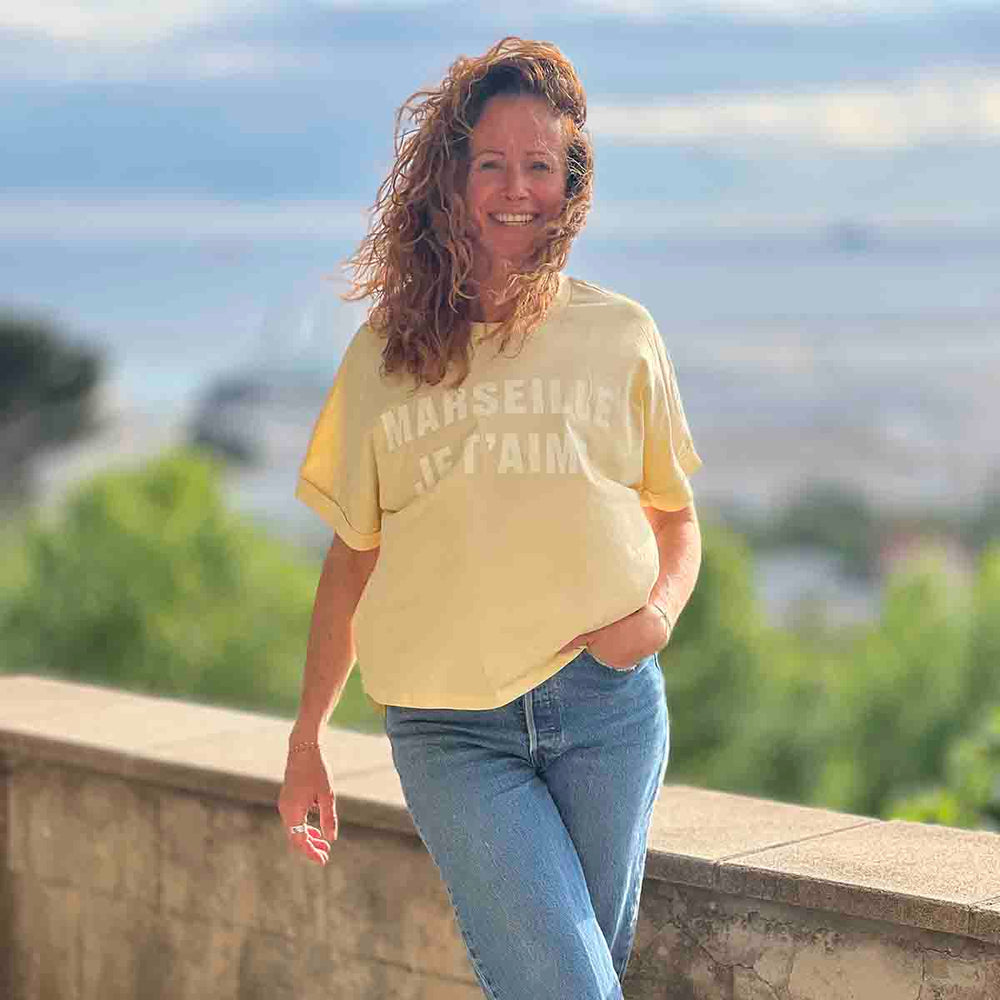 T-SHIRT MARSEILLE JE T'AIME - JAUNE