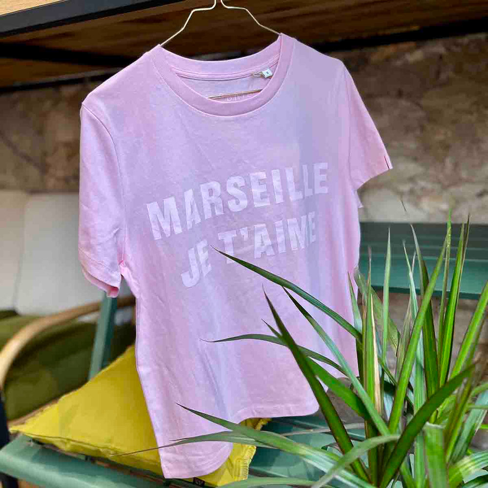 T-SHIRT MARSEILLE JE T'AIME - ROSE