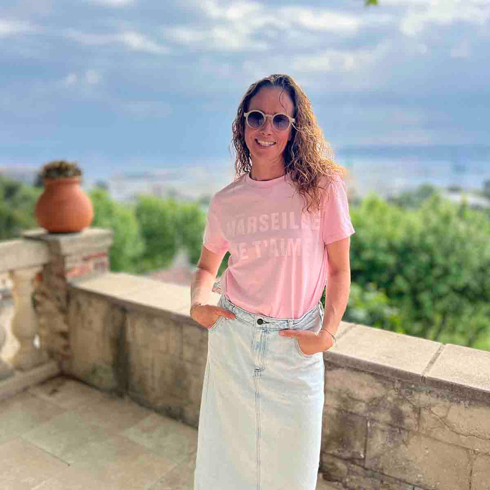 T-SHIRT MARSEILLE JE T'AIME - ROSE