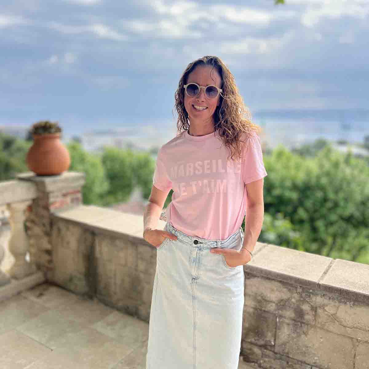 T-SHIRT MARSEILLE JE T'AIME - ROSE
