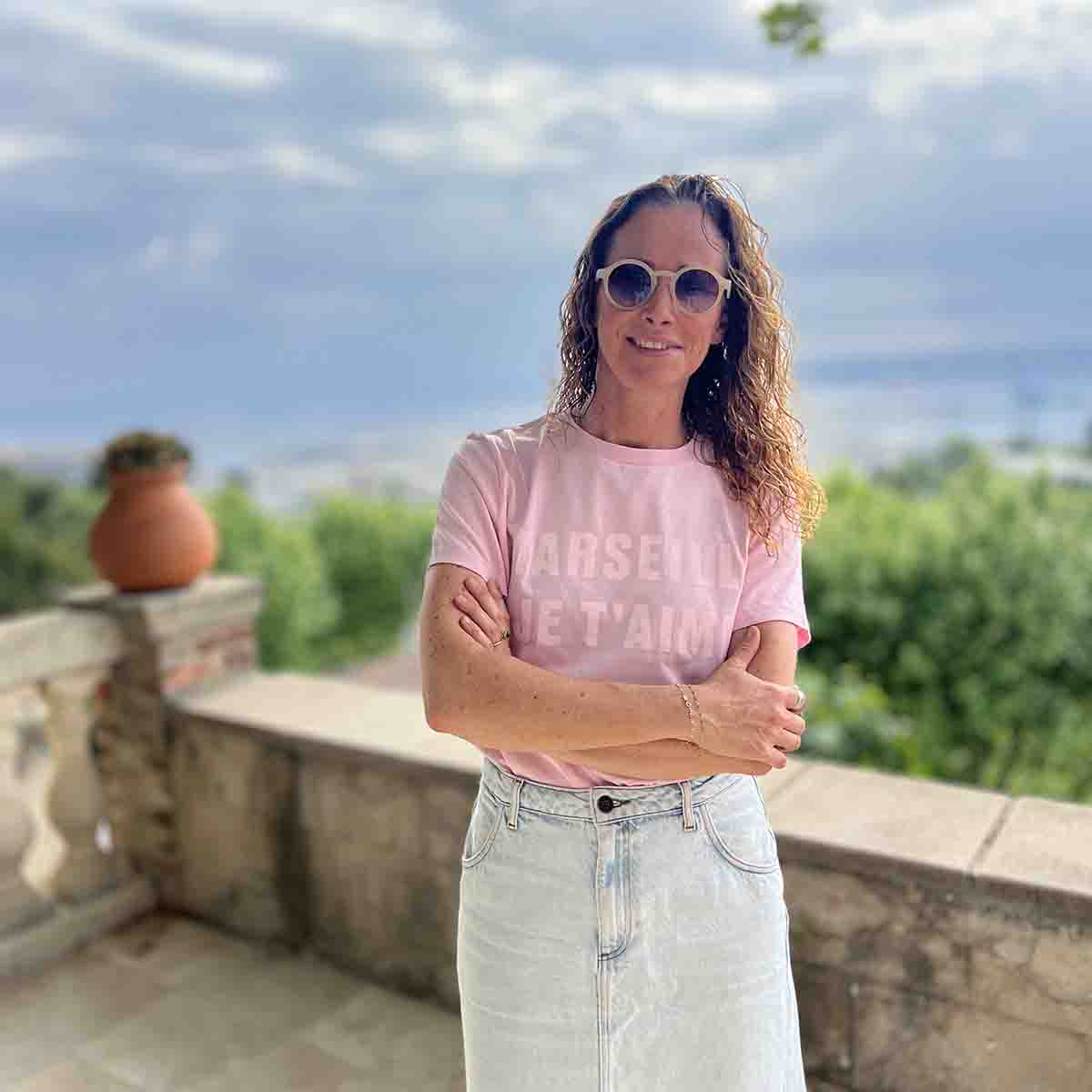 T-SHIRT MARSEILLE JE T'AIME - ROSE
