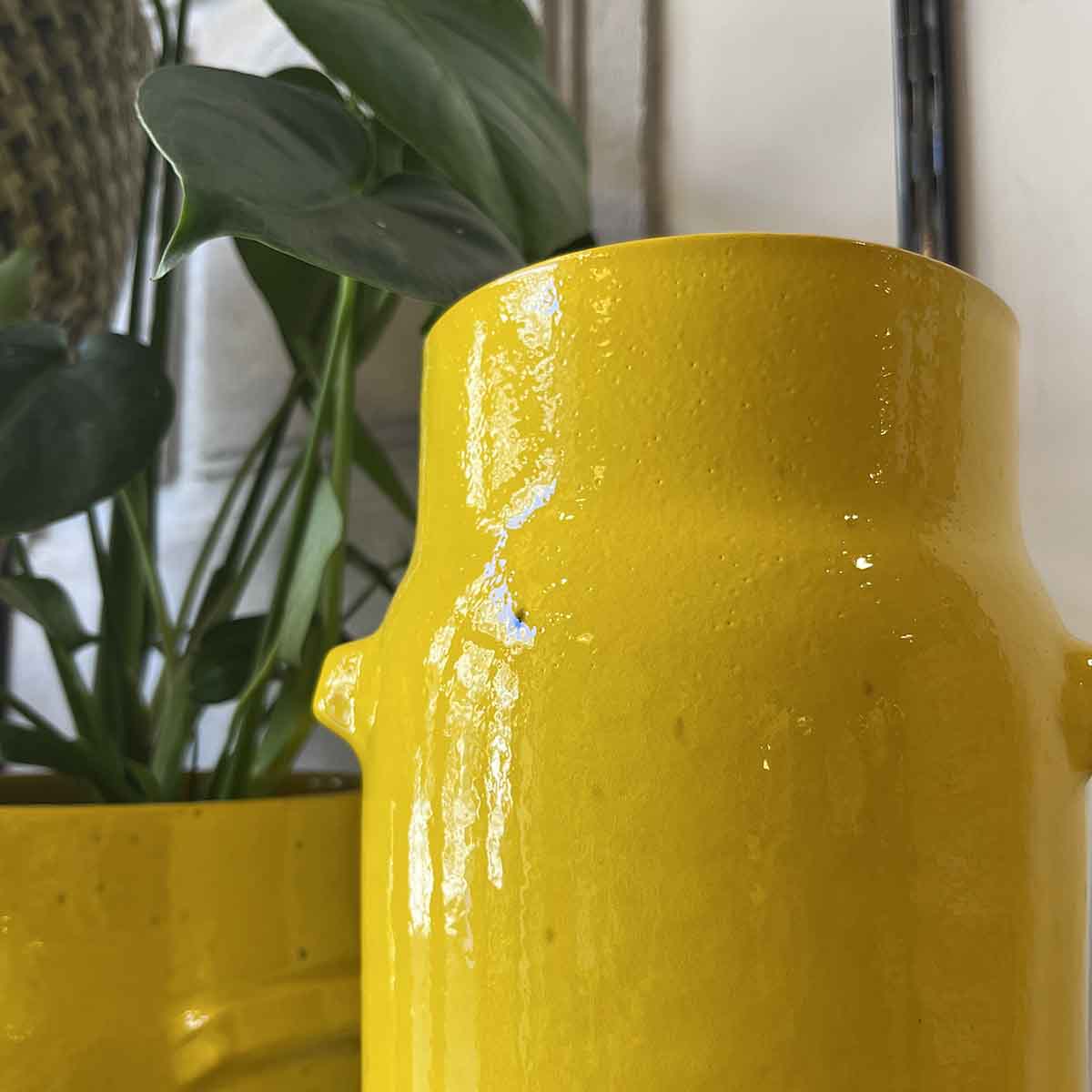 CACHE POT JARS JAUNE