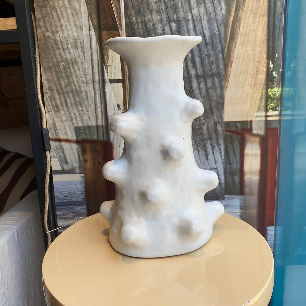 VASE GRÈS BLANC