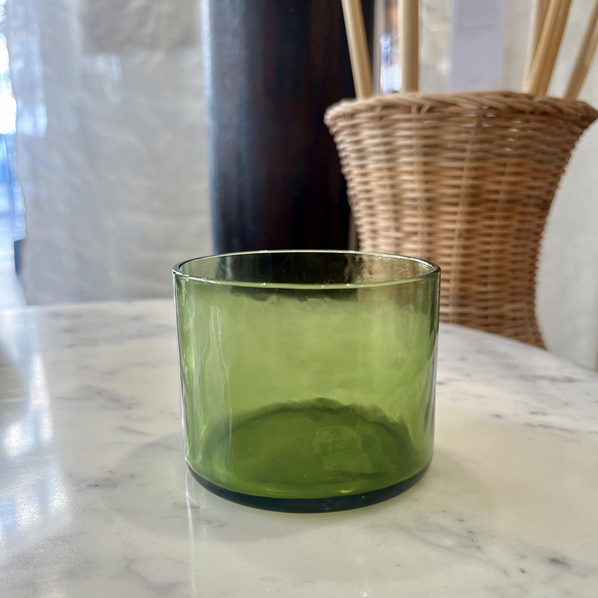 VERRE TUBE OLIVE